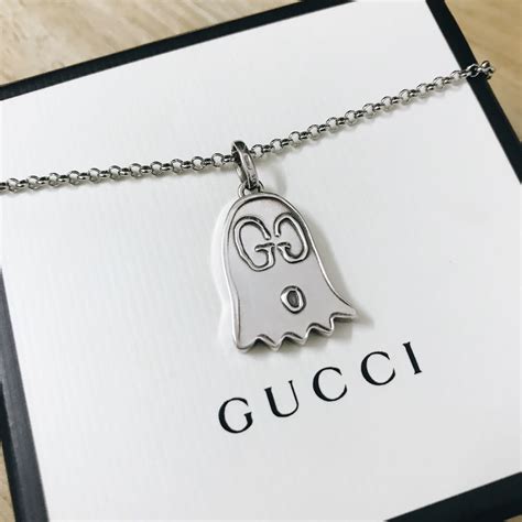 gucci ghost necklace dupe|Gucci ghost necklace in silver.